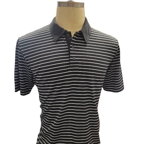 PERRY Ellis Men's Stripped Polo Short Sleeve Shirt.  Size Large - Picture 4 of 8
